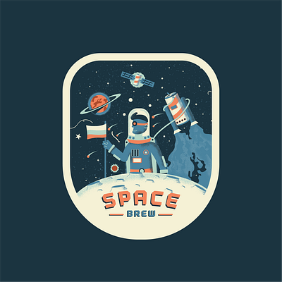 Space brew label beer beer branding beer can beer label brand identity brew brewing design