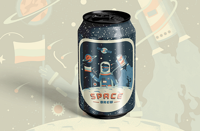 Space Brew can beer brew brewery can design label packaging space