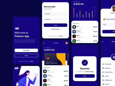 Finance App analytics analytics app app bank app bars clean credit card dashboard finance fintech mobile mobile banking payment ui ux