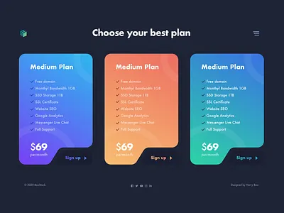 Price table cloud cloud hosting dark gradient hosting illustration isometric isometric design isometric illustration server web hosting