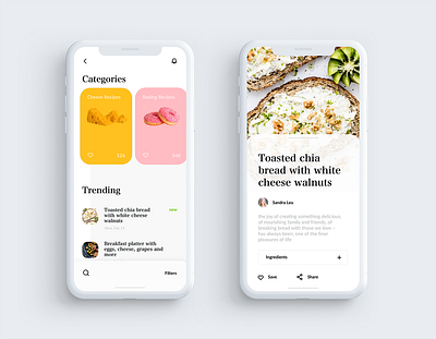 Recipe app clean ui ios app design recipe app