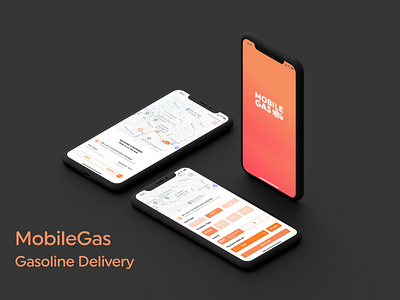 MobileGas app design gasoline gradient minimal ui ux