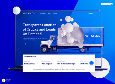 One page | Tatlod logistics company car design forms icon input landing page onepage search ui ux web