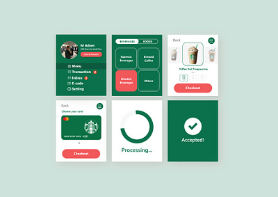 Redesign Starbucks Apps on iWatch adobexd app branding design innovative iwatch mobile app design product design solution ui ux