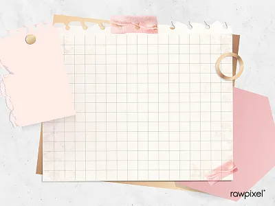 Feminine grid note paper vecto background feminine illustration journal paper rosegold vector