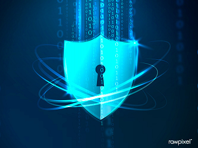 Futuristic lock shield protection vector access antivirus background binary blue blue background business code coding communication crime cyber cybersecurity cyberspace data design digital firewall illustration vector