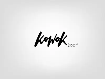 Hand-Lettering logo for Kowok Coffee beverage brand identity branding brush lettering business card cafe coffee coffeeshop illustration lettering logo logo design logomark