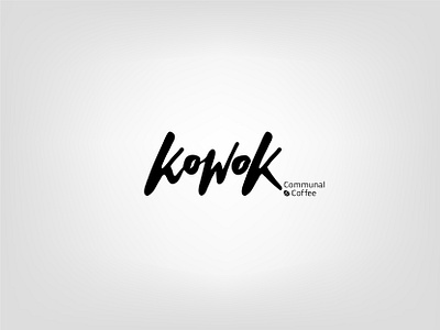 Hand-Lettering logo for Kowok Coffee beverage brand identity branding brush lettering business card cafe coffee coffeeshop illustration lettering logo logo design logomark