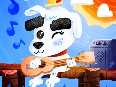 Animal Crossing - KK Slider animal crossing cartoon illustration kk slider nintendo procreate texture videogame
