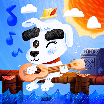 Animal Crossing - KK Slider animal crossing cartoon illustration kk slider nintendo procreate texture videogame