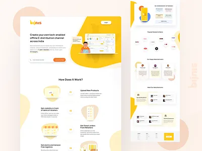 Redesigned Landing page of Bijnis b2b business dashboard design home page design homepage how does it wok landing page design testimonial web ui design webdesign website website design