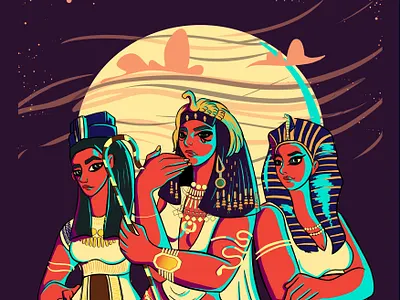 Ancient Egypt's queens artwork characterdesign design digital art digital painting illustration illustrator photoshop vectorart