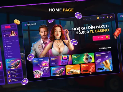 Step Into the World of Winning: Custom Casino Website Design casino design casino website custom design design figma design gambling game design lime agency online casino premium design ui uiux vibrant design