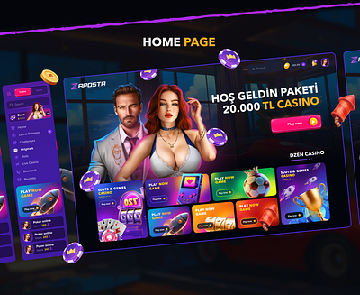 Step Into the World of Winning: Custom Casino Website Design casino design casino website custom design design figma design gambling game design lime agency online casino premium design ui uiux vibrant design