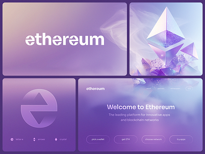 Ethereum Wordmark Logo Concept arrows blockchain branding coin crypto currency defi ethereum exchange gradient icon identity lepisov lettering logo token type wallet web3