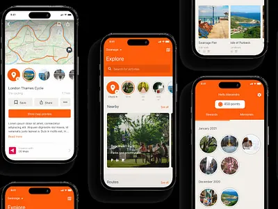 Get Outside app. Discover the best of the outdoors with OS maps. design system development graphic design mobile app ui ux