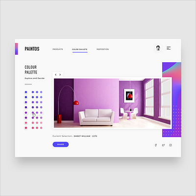 Color Page - Paintos app app design appdesign application concept design desktop design landing page design landingpage minimalistic paint photoshop responsive design sketch ux web website concept website design xd