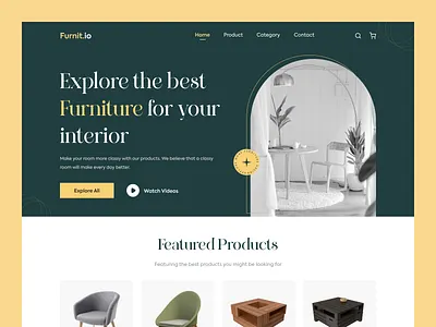 Furniture Web Header furniture landing page furniture website interior design interior landing page landing page ui ux web design web header web ui web uiux