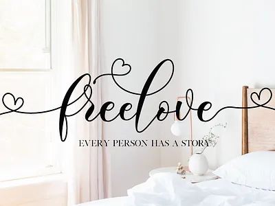 Freelove Lovely Script Font beautiful font blogger font calligraphy custom font elegant font fashion font feminine font font for logos handmade handwritten font heart font heart swashes instagram font logo font lovely font modern calligraphy modern font romantic font script trendy font
