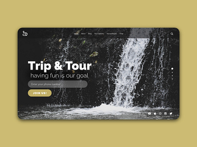 Waterfall Tour adobe photoshop design nature photo photographer photography photoshop tour tourism tourist trip ui ui ux ui design uidesign uiux water waterfall web design website