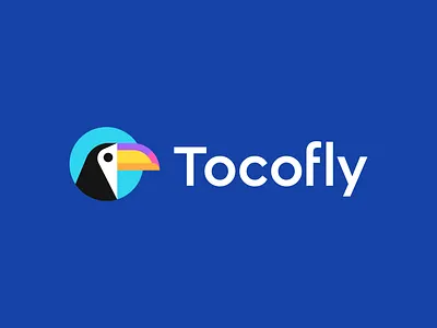 tocofly abstract animal bird mark branding geometric iconic identity logo logo design mascot startup symbol toco toucan travel agency trip vacation