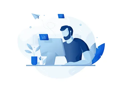 Just another person in the office character design illustration