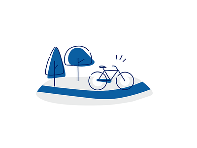 Simple - Outdoors bicycle design illustration new outdoors road simple trees