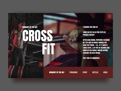 Crossfit. Сoncept design crossfit design figma graphic design sport typography ui ux web website workout