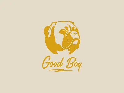 Good Boy boxer brand branding design dog illustration logo typography