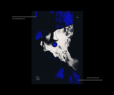 no. 133 delirium black blue design digitalart greek greek god human illustration minimal photoshop poster poster a day posterdesign postereveryday typography