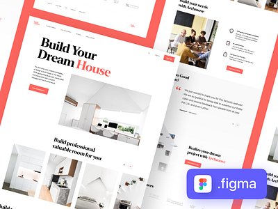 Freebies — Architecture Landing Page architecture art direction build design dream figma freebie freebies house landingpage management minimal npw project