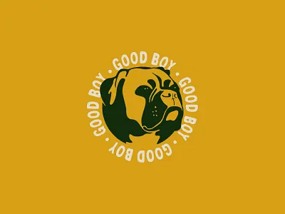 Good Boy boxer brand branding design dog illustration logo typography vintage