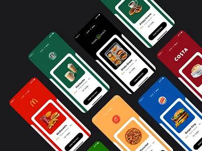 Fast Food πππ© burger king cards clean coffee concept drinks food food app food delivery ios kfc mcdonalds starbuck subway ui