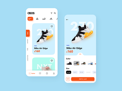 Asos store app concept 👟 add to cart app app design asos design figma interface mobile app nike shoes shopping sneakers store ui uiuxdesign ux