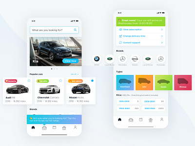 Invygo - Car Subscription Home Page app app ui car car marketplace car platform car search car subscription card cards categories home interface ios app marketplace notification product design subscription tooltip ui ux