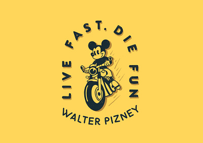 Live fast. Die fun. 1930s branding cartoon cartoon character character illustration logo retro retro logo vintage