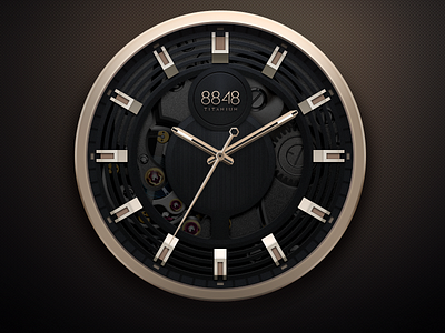 watch 7 black clock design gold icon metal security time ui watch