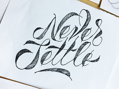 Never Settle branding bulgaria calligraphy cards draw four plus fourplus ivaylo nedkov lettering letters never settle sketch sofia typography value