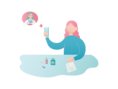 Maiia branding - teleconsultation branding doctor facetime healthcare illustration maiia medicine phone teleconsultation