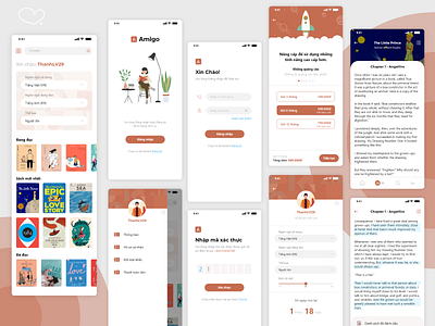 Amigo Project app book design illustration logo mobile read read book ui