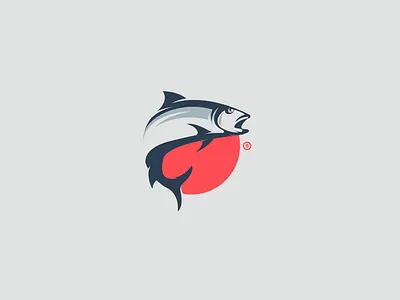 sunset fish branding design fish icon illustration logo logodesign logodesigns logofolio sunset vector