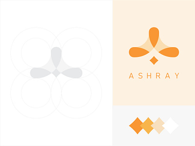 Ashray Identity Design brand identity brand identity design branding circle design diamond greyscale grid logo minimal simple styleguide symbol typeface ui ux vector visual identity yellow