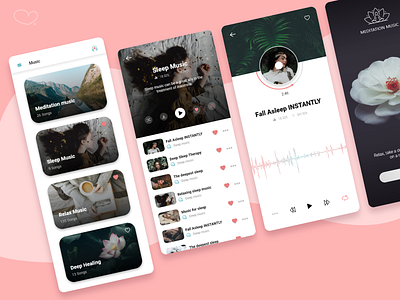 Meditation Project app design logo mobile music relax ui