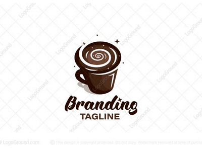 Coffee Universe Logo for sale branding cafe chocolate coffee cosmos drink galaxy hot iced logo logos milkyway space sparkle stars universe