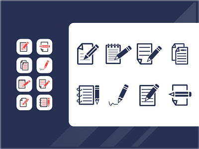 Write a Note Icon Set blue icon business icon business icon pack flat glyph icon icon design icon set icons icons pack iconset identity note pen texture type ui icon write a note