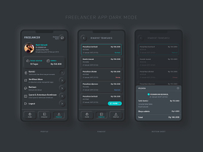 Freelancer App Dark Mode Neumorphism concept android app app dark mode darkmode design freelancer mobile mobile ui neumorphic neumorphism ui ui design uiux ux ux design