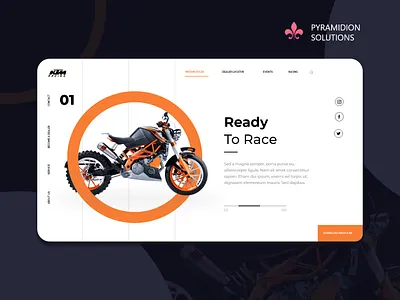 KTM Bike Landing Page Design adobexd appdesign bike branding designstudio ktmbike minimal uidesign uidesigner ux webdesign website website design