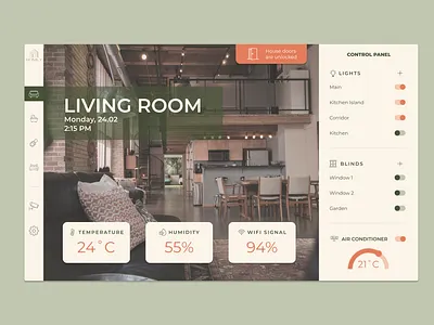 DailyUI #021 - Home Monitoring 021 100days app dailyui dashboard design figma home home monitoring home monitoring dashboard monitoring dashboard smart home ui ux
