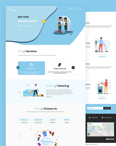 Capiclean bootstrap cleaning service css house cleaning housekeeping html5 maid maintenance responsive template