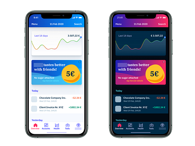 Day and night banking app banking cake dark theme dark ui figma ios mobile mobile banking night mode theme ui